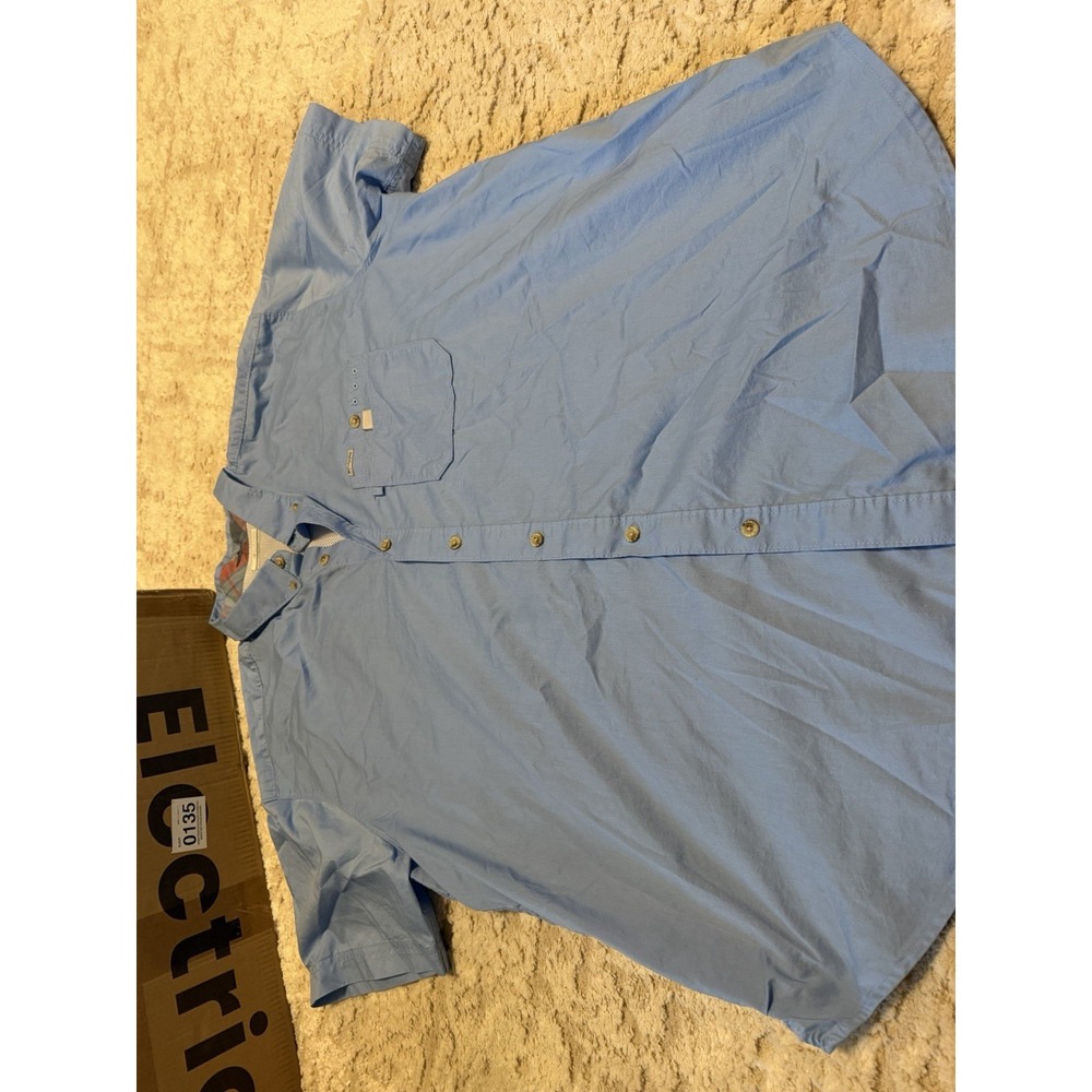 Columbia PFG Shirt Mens 2XL Blue Bahama Long Sleeve Vented Button Up